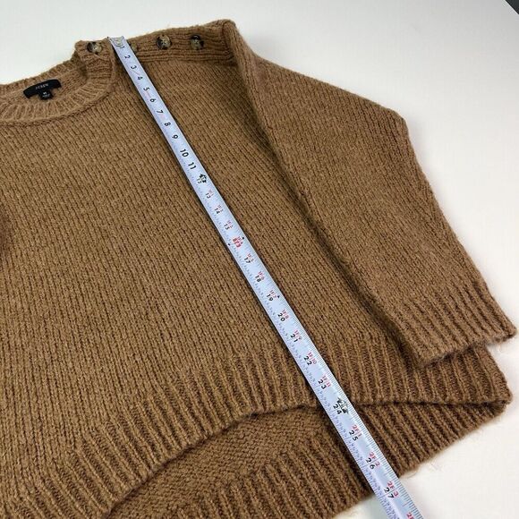 J Crew Pullover Sweater M Brown Wool Alpaca Oversized Chunky cabincore - Picture 9 of 14